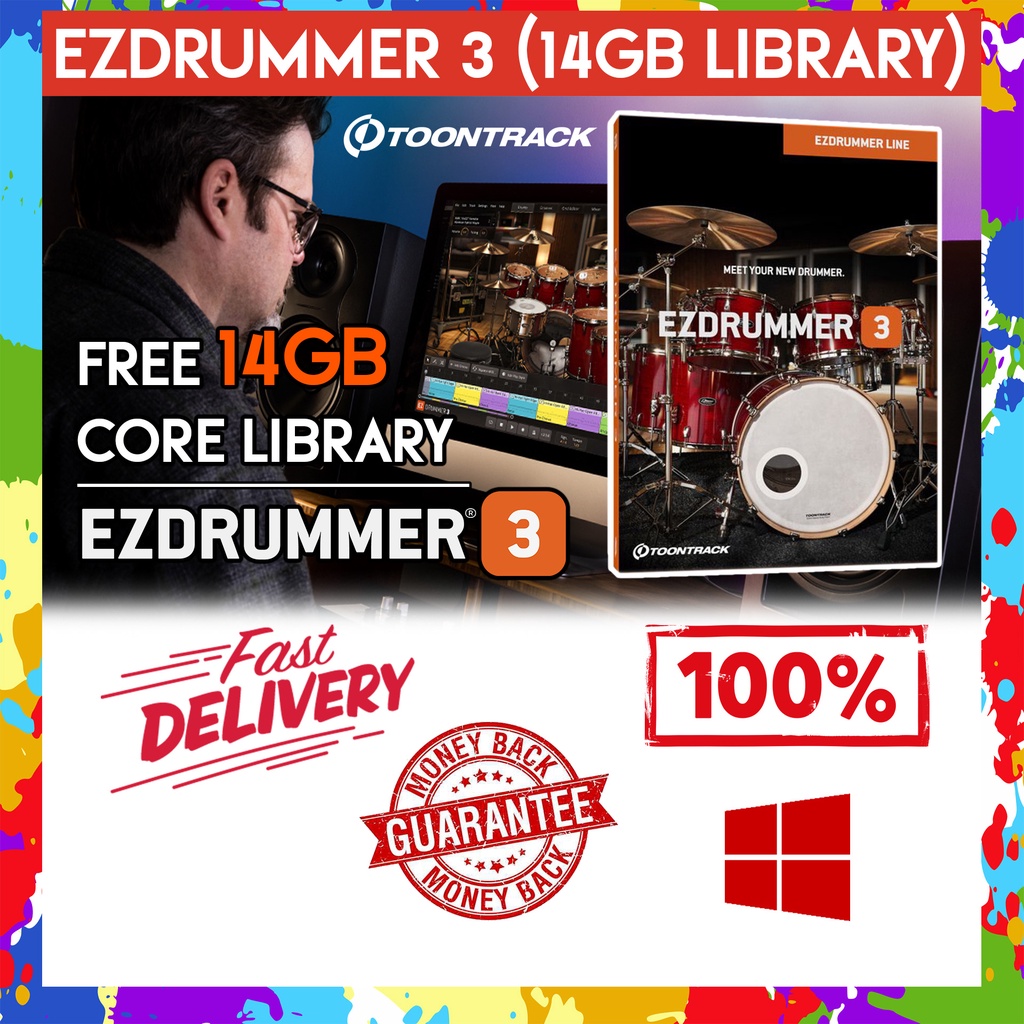 Toontrack EZdrummer 3 FREE 14GB Core Library Latest 2022 Lifetime For