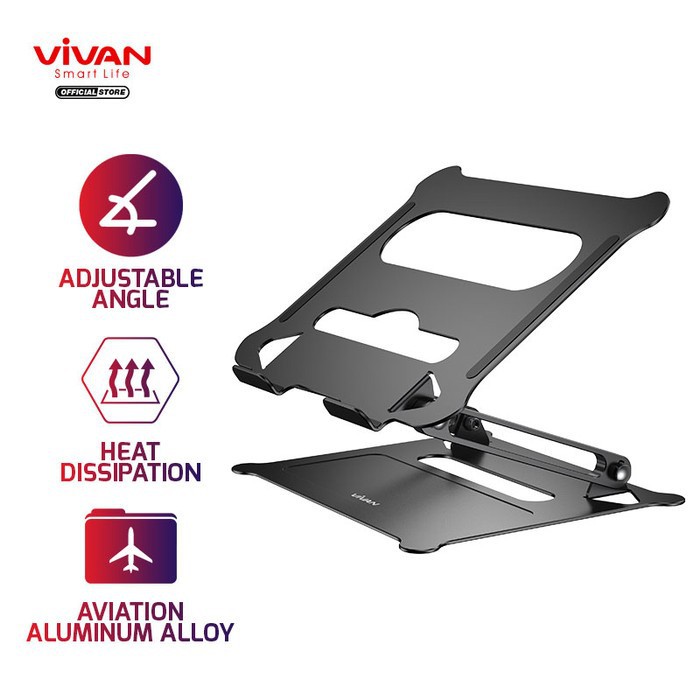 Vivan VLS01 Aluminum Alloy Liftable Foldable Laptop Cooling Stand Shopee Malaysia