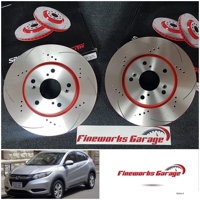 HONDA HRV TRW SPS HIGH CARBON DRILL SLOTTED DISC ROTOR FRONT PER PAIR ...