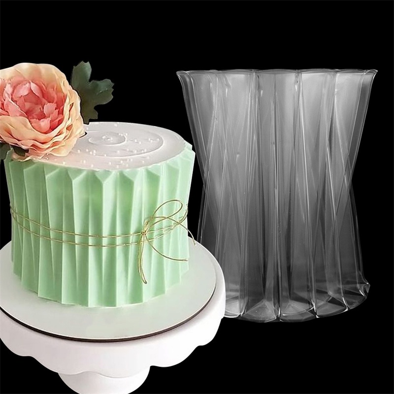 TIMEKEY 3D Origami Design Tringle Pattern Cake Stencil Lace Side Cake ...