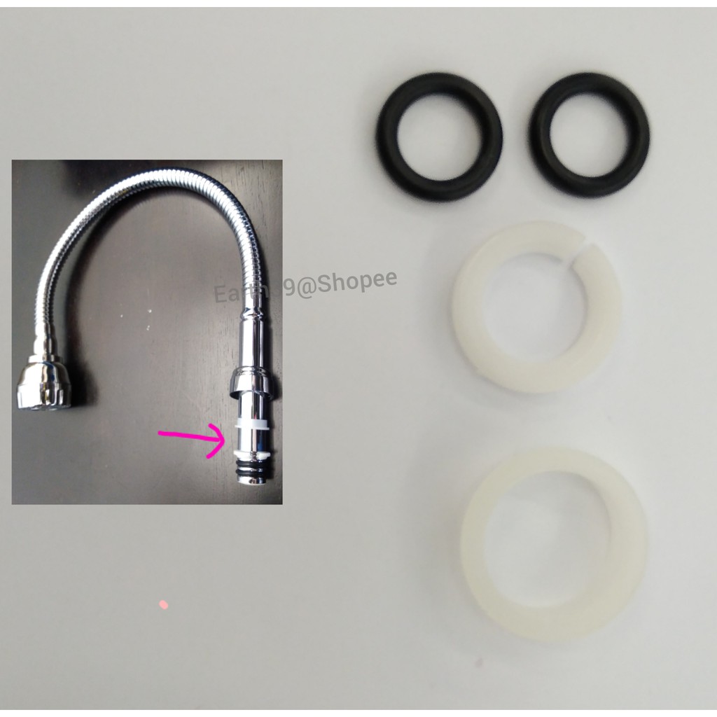 O Ring for 18mm Kitchen Sink Tap Arc Tube; consist of 2 black rubber o ...