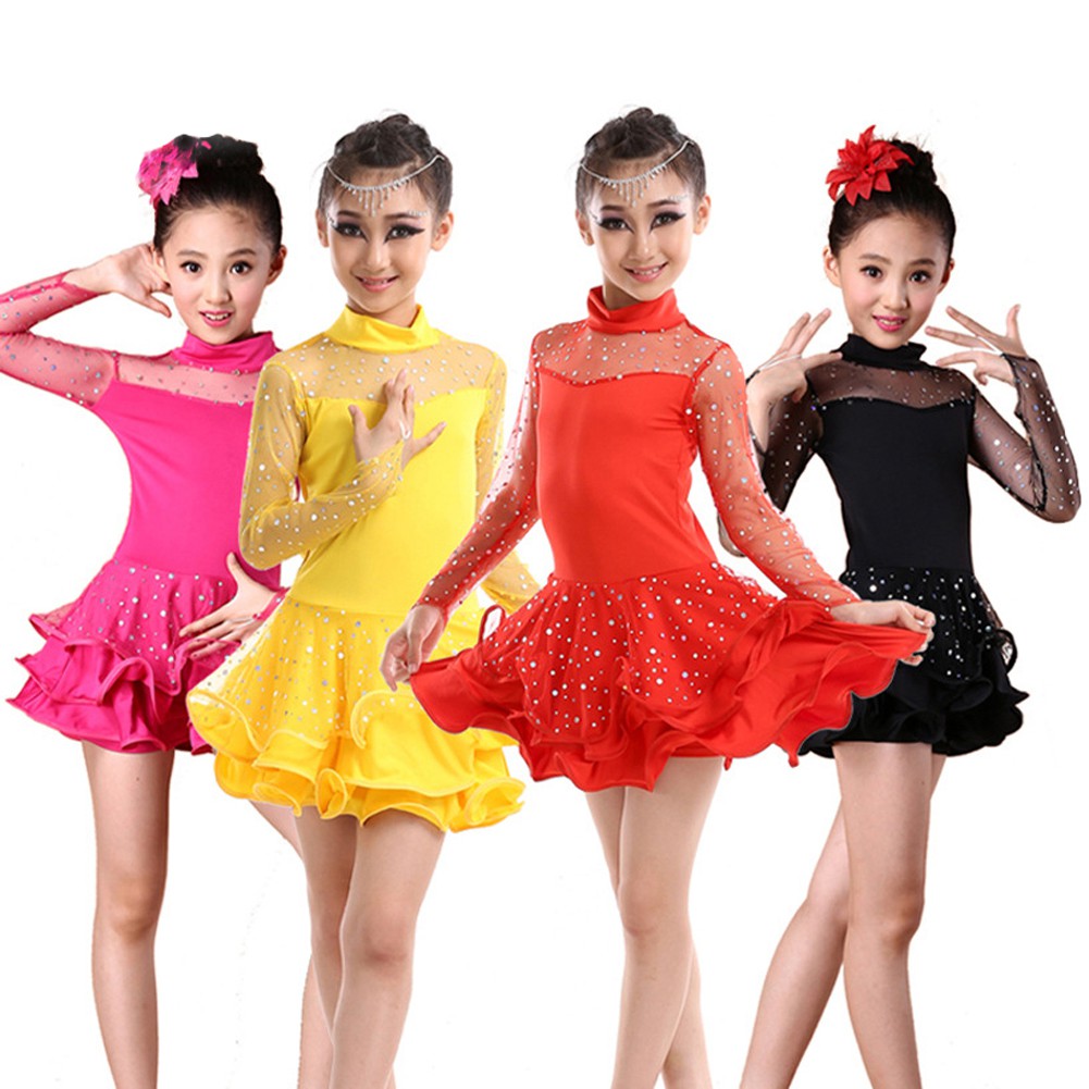 Kids Latin Dance Dress Samba Girls Dresses Cha cha Competition Ballroom Costume Shopee Malaysia