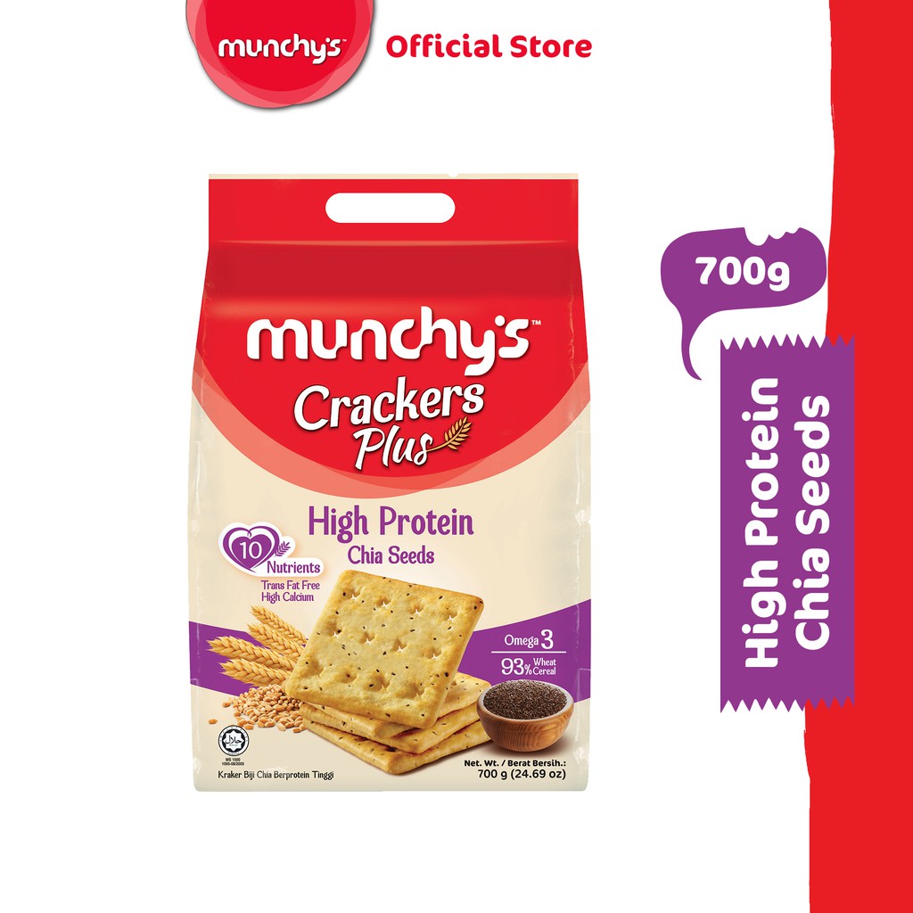 Munchys Crackers Plus 300g High Calcium Fibre Whole Grain Protein