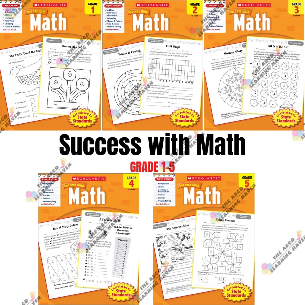 Scholastic Success With Math: Grade 1 - 5 Workbook | Shopee Malaysia