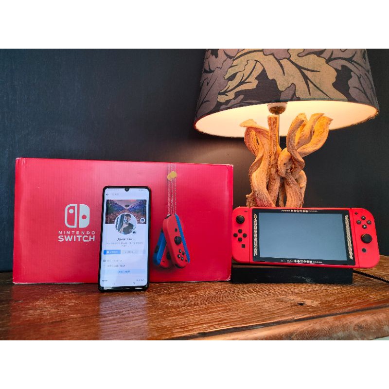 Nintendo Switch V2 Console Mario Red &Blue Limited Edition 90 like New