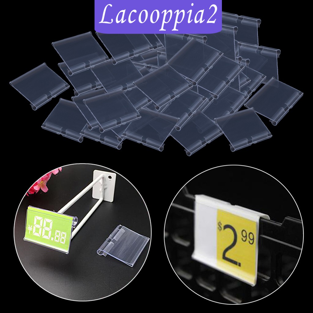 [lacooppiabcMY] 50PCS Clear PVC Shelf Retail Price Tag Label Display ...
