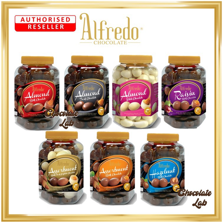 Alfredo Chocolate Jar Almond Milk/Dark/White/Hazelnut/Raisin