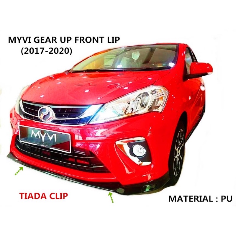 Myvi 2018 New Gear Up Front Skirt Pu2227 Lower Lip Bumper Spoiler