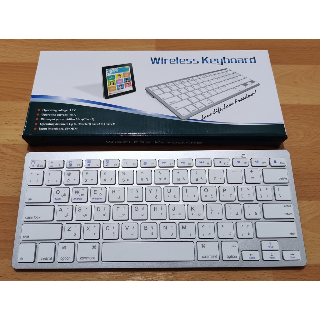 Arabic Bluetooth 3.0 Wireless Keyboard BK3001 For Universal Tab