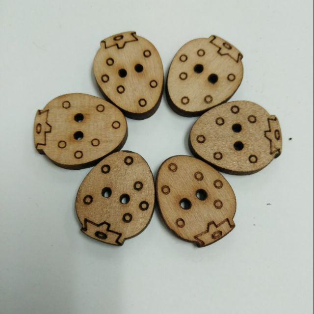 * Ready Stock * 1pcs/pack Wooden Button /Butang Kayu DIY Baju/Bag ...