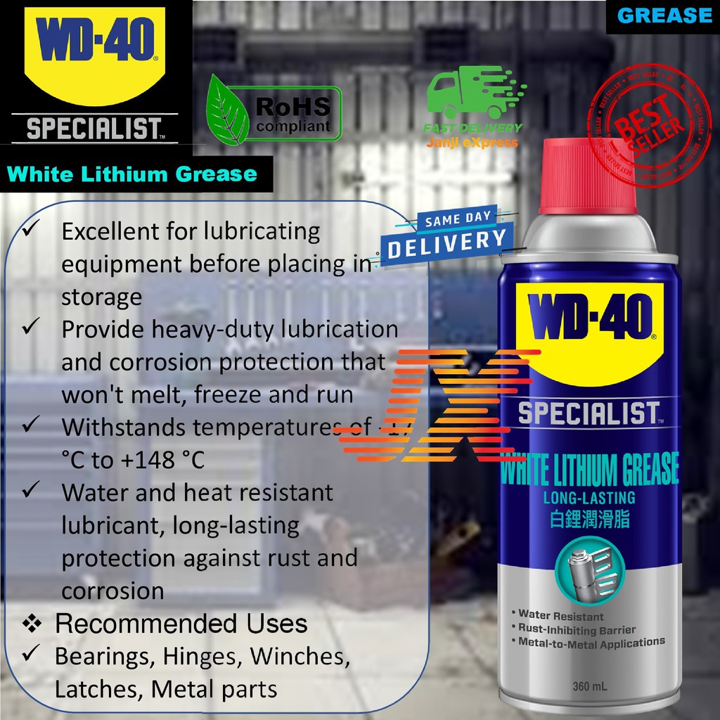 Wd 40 Specialist High Performance White Lithium Grease 360ml Wd40 Shopee Malaysia 8294