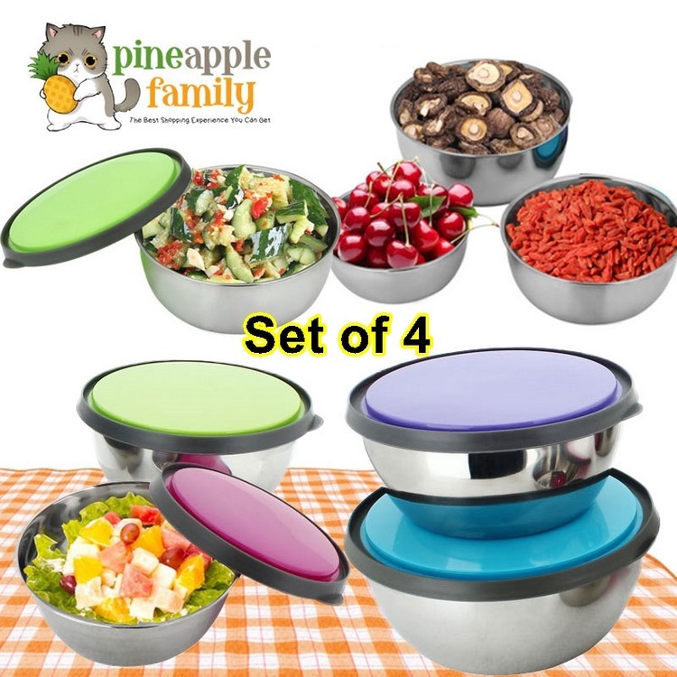 Set of 4 Stainless Steel Container Protect Fresh Box | Shopee Malaysia