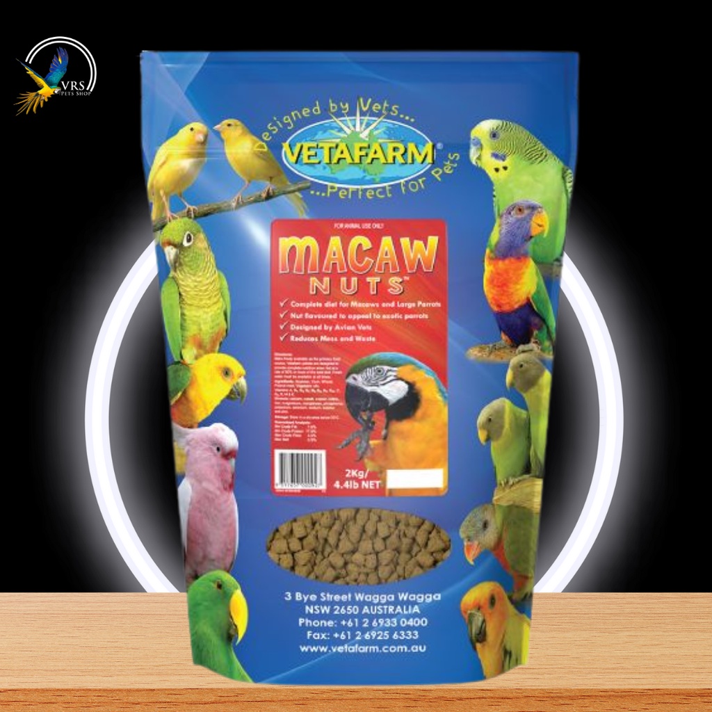 VETAFARM // MACAW NUTS PELLETS // ORIGINAL PACK // 2KG Shopee Malaysia