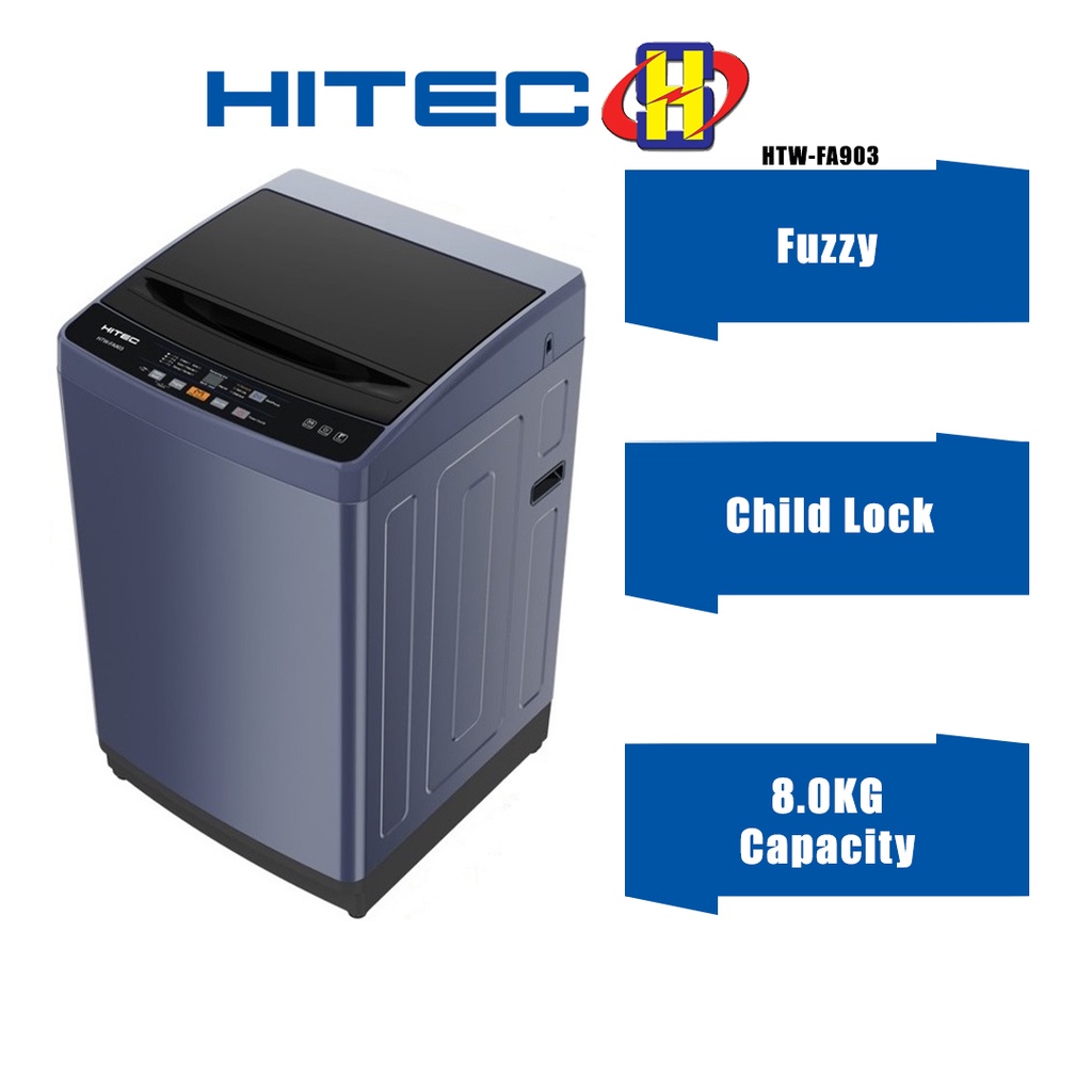 Hitec Washing Machine (8kg) Top Load Fully Auto Washing Machine HTW