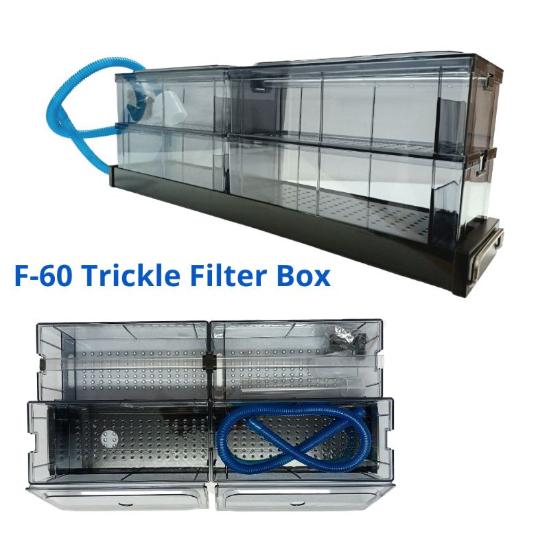 JIX Aquarium Drip Filter Box /Top Filter Aquarium Filtration Stackable Drip Filter Trickle Box
