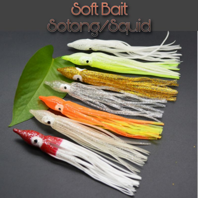 🔥Fish On! 6g Soft Squid Lures Fishing Squid Soft Bait SP Soft Plastic  Umpan Pancing Sotong Chase Jig