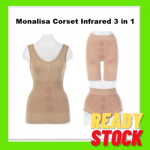 JAPAN Technology Korset 3 IN 1 - MONALISA Infrared Slim Vest Shapewear  Slimming Corset / Girdle Pants Ready Stock