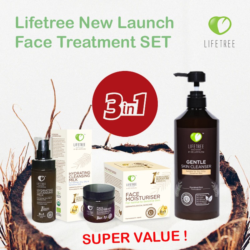Lifetree 3 in 1 VALUE SET ( Hydrating Cleansing Milk + Face Moisturiser ...