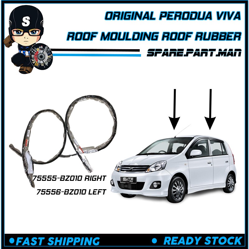 ORIGINAL PERODUA VIVA ROOF MOULDING ROOF RUBBER SPM | Shopee Malaysia