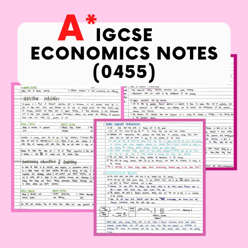 [IGCSE Notes] Cambridge IGCSE 0455 Economics A* Notes Softcopy | Shopee ...