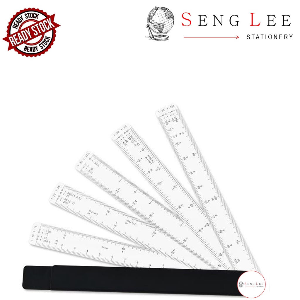 Fan Shape Style Technical Drawing Scale Ruler 5 in 1 | Shopee Malaysia