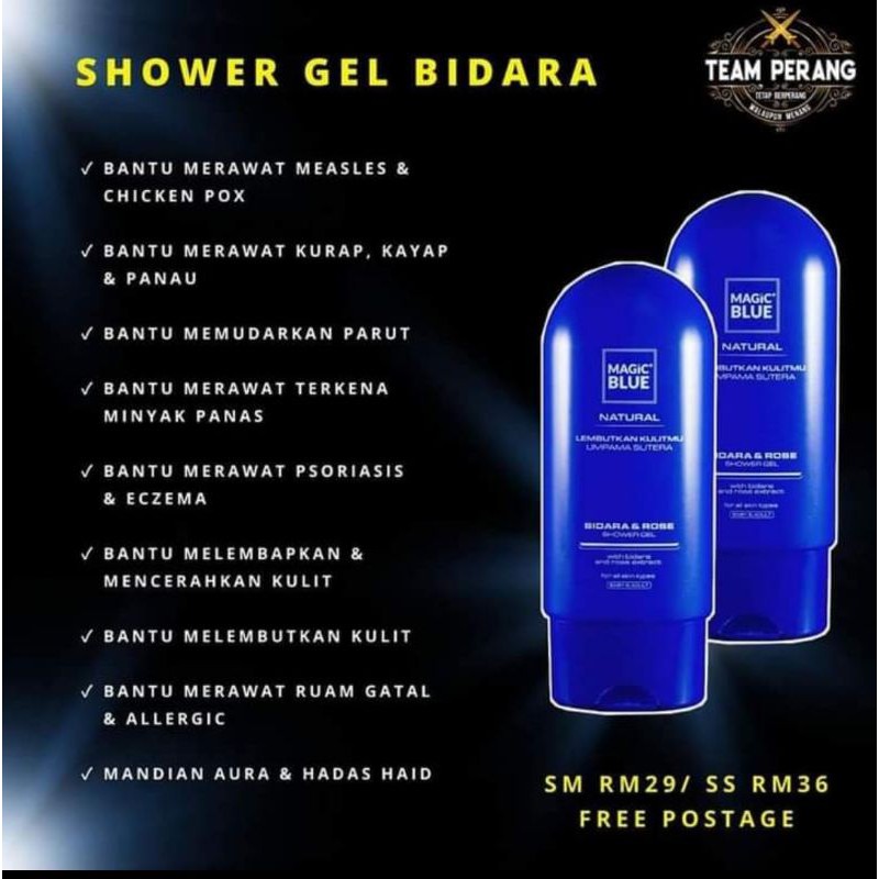 Shower gel bidara rose by Magic Blue eczema rashes skin Shopee