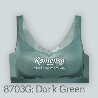 ROMENSA Wireless Seamless Vest Type Bra Set 若曼莎无钢圈 <色谱系列> 养护内衣 8703【Ready  Stock】