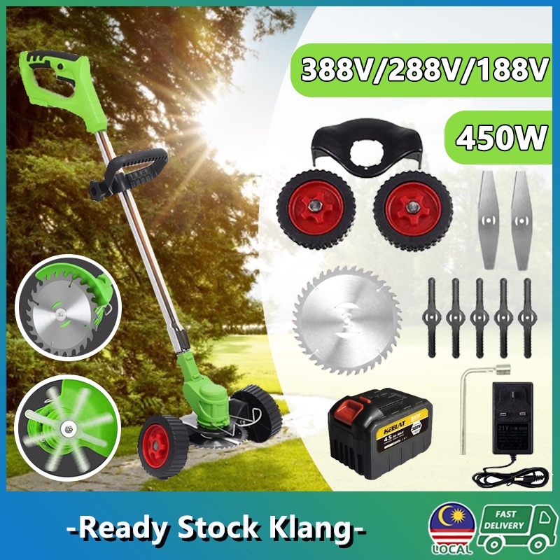 Keelat 388v 288v 188v 12v Mesin Rumput Wheel Electric Grass Trimmer