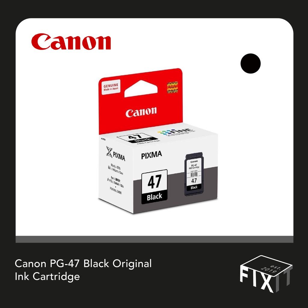 Canon PG47 Genuine Black Ink Cartridge For Canon PiXMA E400/E410/E460