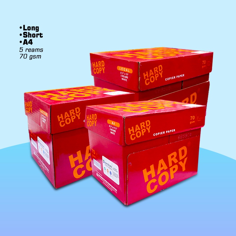 1box Hard Copy or Copy One White Copier Paper 70gsm (5reams) Shopee