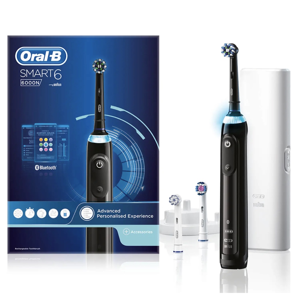 Oral-B Smart 6 6000N CrossAction Electric Toothbrush, 1 White App ...