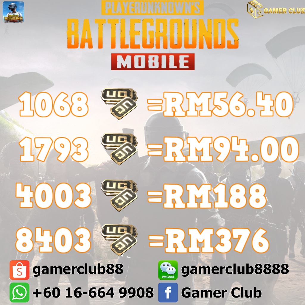 PUBG Mobile UC (MY) | Instant Top Up | (Only need Player ID & Player ...