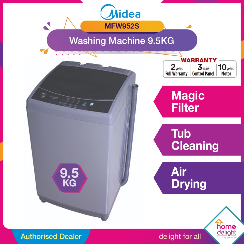 Midea Washing Machine Fully Auto 7.5kg 8.5kg 9.5kg [ MFW752S MFWEC850 MFWEC950 ] / Isonic