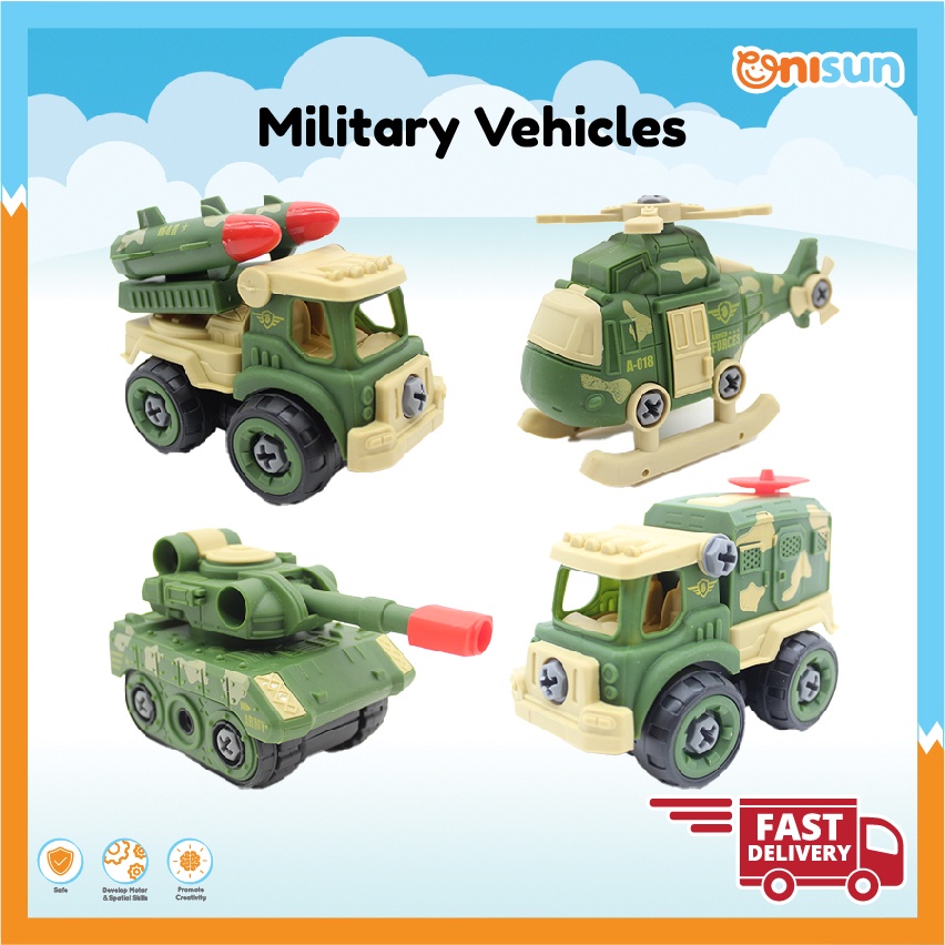 Kids Boy Push Pull 4 in 1 Military Army Helicopter Jeep Military Truck ...