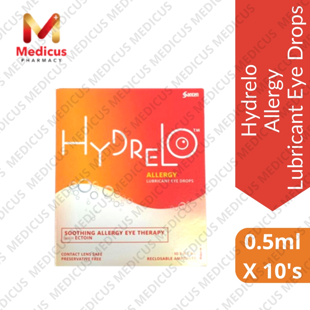 Hydrelo Allergy Lubricant Eye Drops 0.5ml X 10's (Exp 09/2024