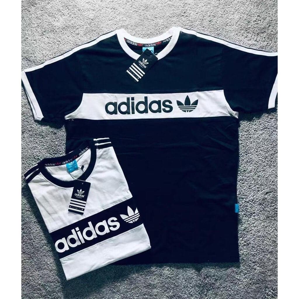 Ready Stock Adidas Casual Black White original copy 100 cotton S XXL