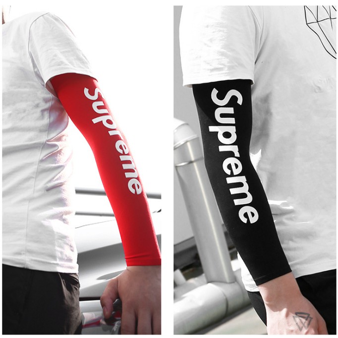 Supreme summer ice silk sleeves men and women outdoor sun protection arm  sleeves