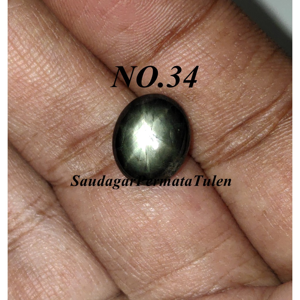 Batu Cincin 100 Natural Black Star Sapphire Unheated Untreated Shopee Malaysia