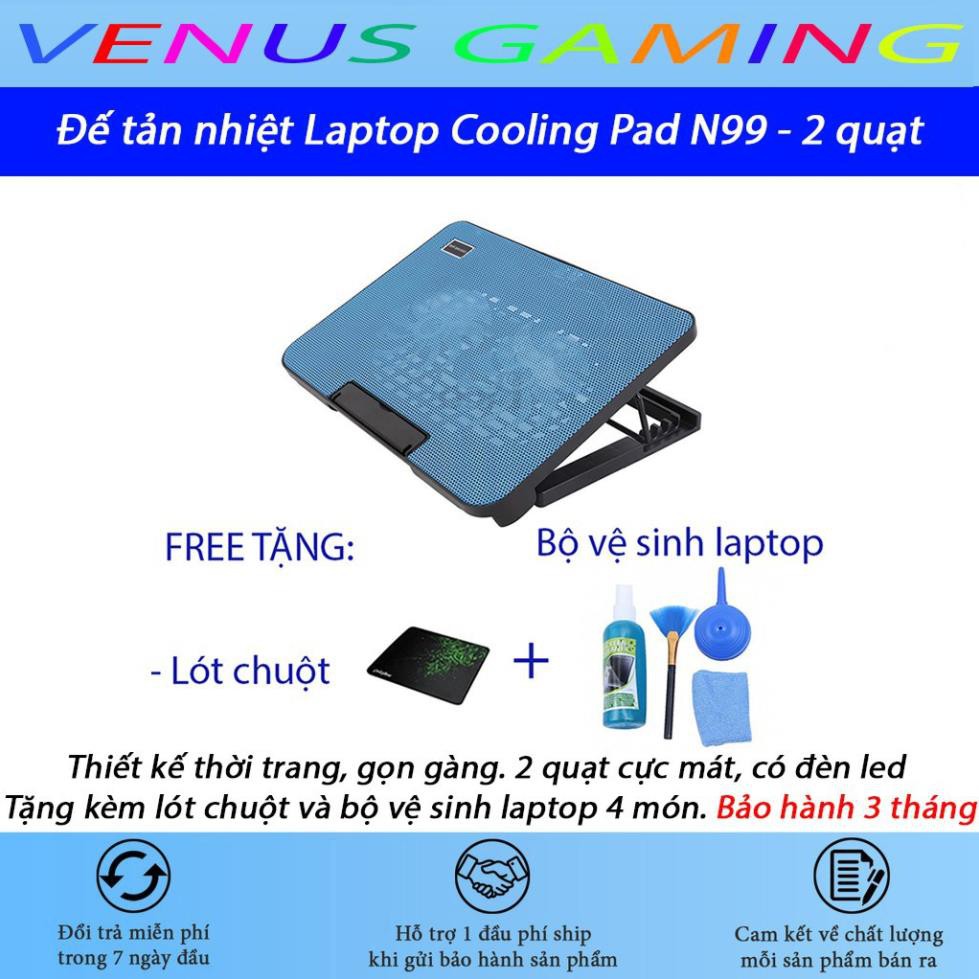 Laptop Cooling Pad N99 45 Degree Tilt Base 2 Extremely Cool Fans