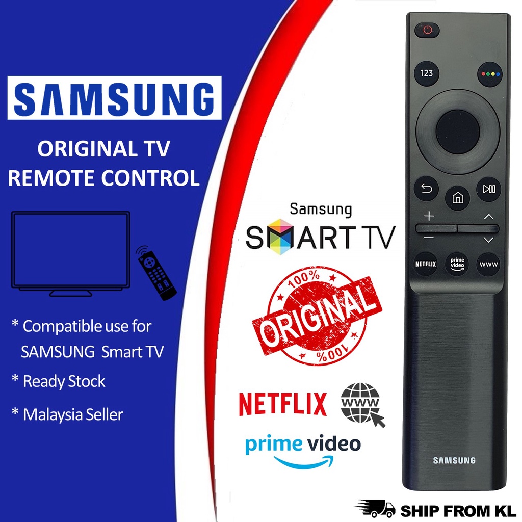 Original Samsung Smart Netflix Prime Video Tv Remote Control Bn59 01358d Shopee Malaysia 0196