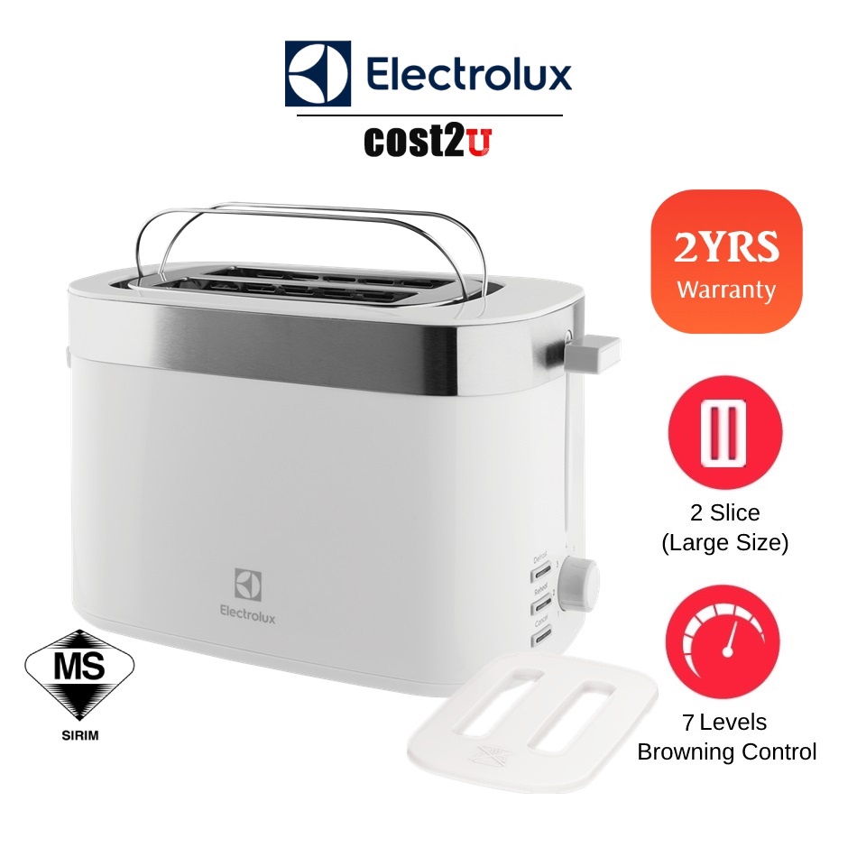 Electrolux 2 Slice Toaster with 7 Heat Levels E2TS1100W ETS1303W BT