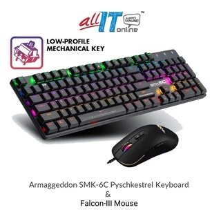 Armaggeddon Pyschkestrel Blue Switch Mechanical Keyboard FalconII Gaming Mouse-10000 CPI SMK-6C