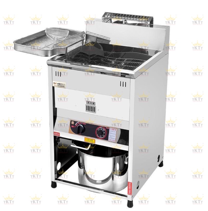 TKTT XL Commercial Gas Deep Fryer Stand Landed Automatic Temperature