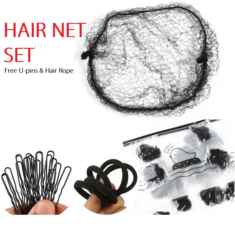 12pcs Black Hair Nets Bun Hairnets Invisible Elastic Hair Mesh Ballet ...