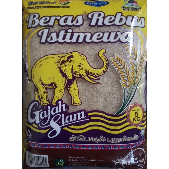 100% Original Beras Rebus Gajah 5kg | Shopee Malaysia