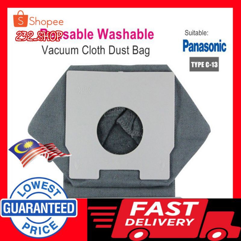 🔥READY STOCK🔥Panasonic TYPE C13 Vacuum Dust Bag Reusable Washable