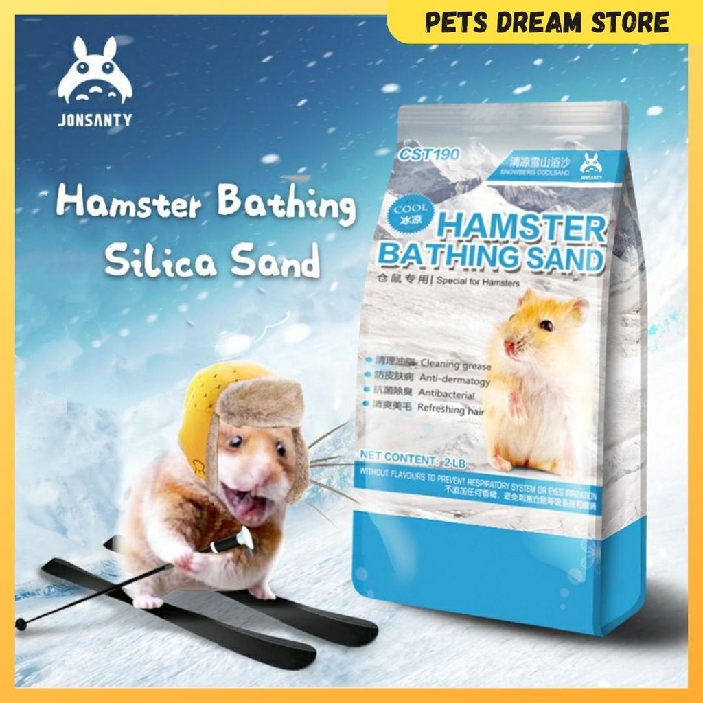 Jonsanty Hamster Bathing Sand 2lb Hamster bath Sand Snow white silica