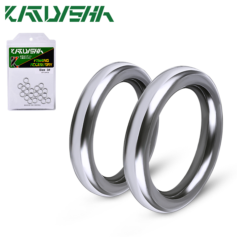 KATYUSHA 20Pcs Fishing Solid Rings 1#-5# Metal Seamless Rings Stainless ...