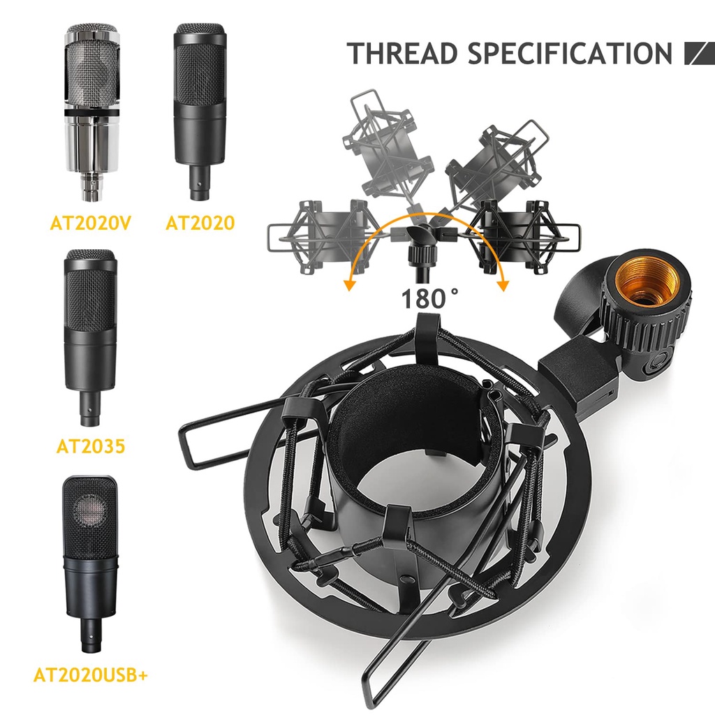 Universal Metal Microphone Shock Mount Mic Anti-Vibration Suspension ...