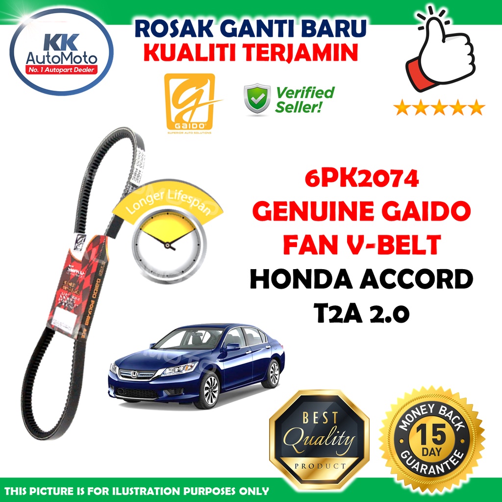 6PK2074 Genuine Gaido Fan VBelt Belt Honda Accord T2A 2013 2017 2.0 Only Shopee Malaysia